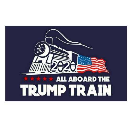image of All Aboard The TRUMP TRAIN 2020 Donald President Car Window Bumper Sticker Decal